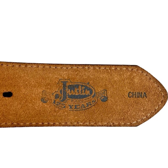 Justin 125 Year Studded Belt Leather Brown Women's Cowgirl Size: 34 - Picture 8 of 14